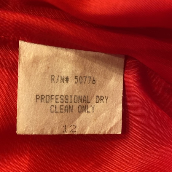 VTG 80s Geary Roark Kamisato Red Linen blend Backless Halter Maxi Dress sz 12 - Picture 13 of 13